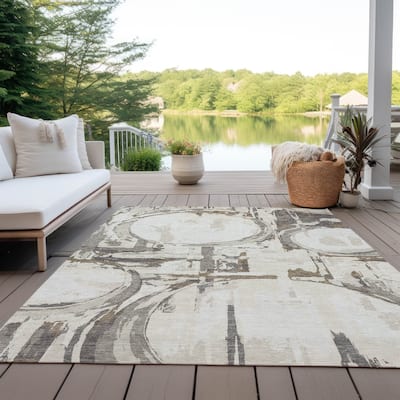 Machine Washable Indoor/ Outdoor Chantille Contemporary Rug
