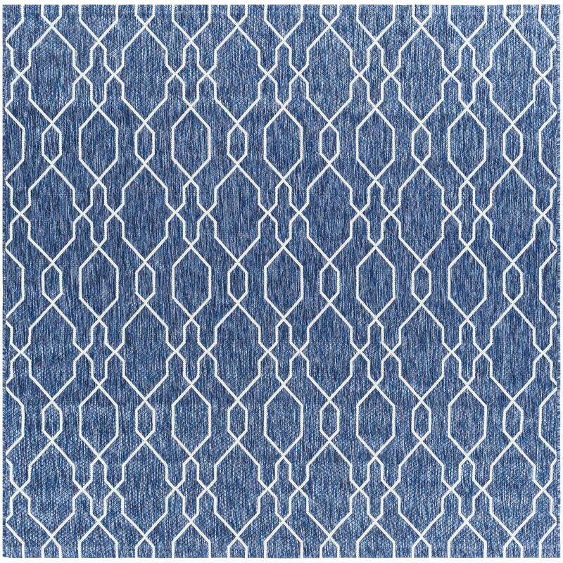 Livabliss Eagean Indoor/ Outdoor Trellis Area Rug - 6'7" x 6'7" Square - Blue