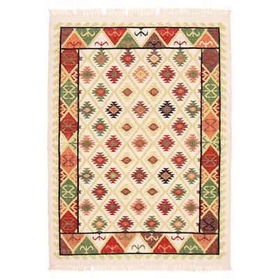 Ankara FW Cream Kilim 5'5" x 7'8" - 5'5 x 7'8