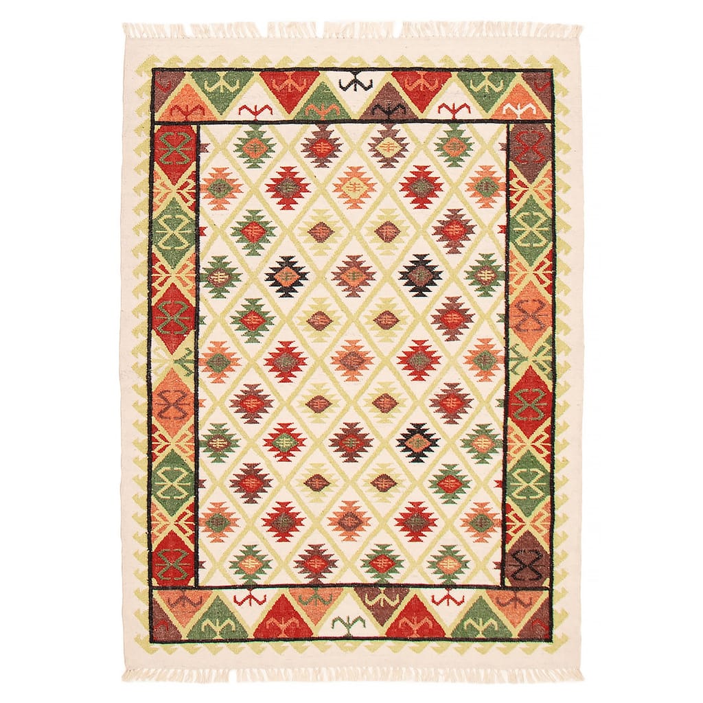 Ankara FW Cream Kilim 5'5" x 7'8" - 5'5 x 7'8