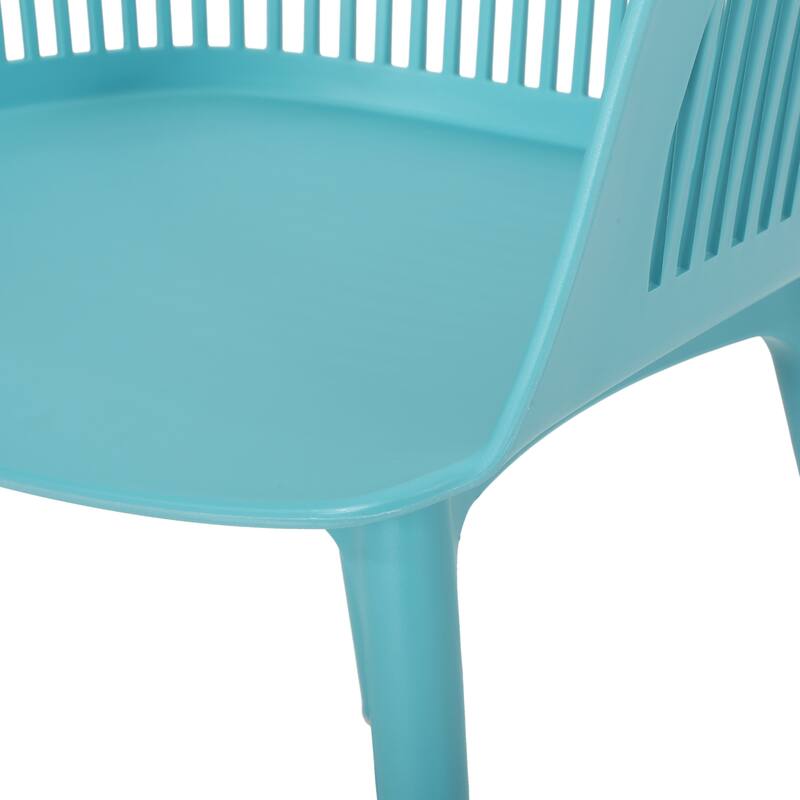 Roomfitters Modern Outdoor Dining Chair, Durable Plastic Patio Seating with Ventilated Backrest for Indoor or Garden Use, Teal