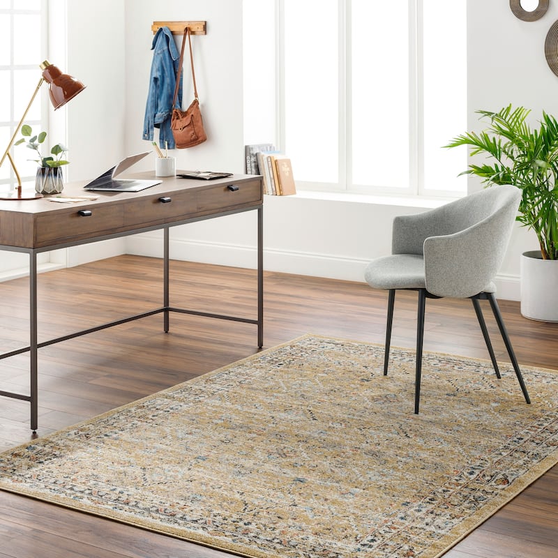 Livabliss Pertek Classic Floral Area Rug - Mustard - 9' 2" x 12'