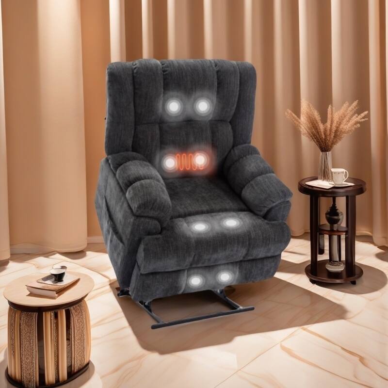Heavy-Duty Dual Motor Lift Chair for Seniors with Heat, Massage & Infinite Recline, Supports Up to 350 lbs
