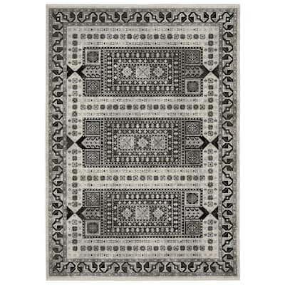 Style Haven Cádiz Global Tribal Influenced Ivory/Charcoal Area Rug