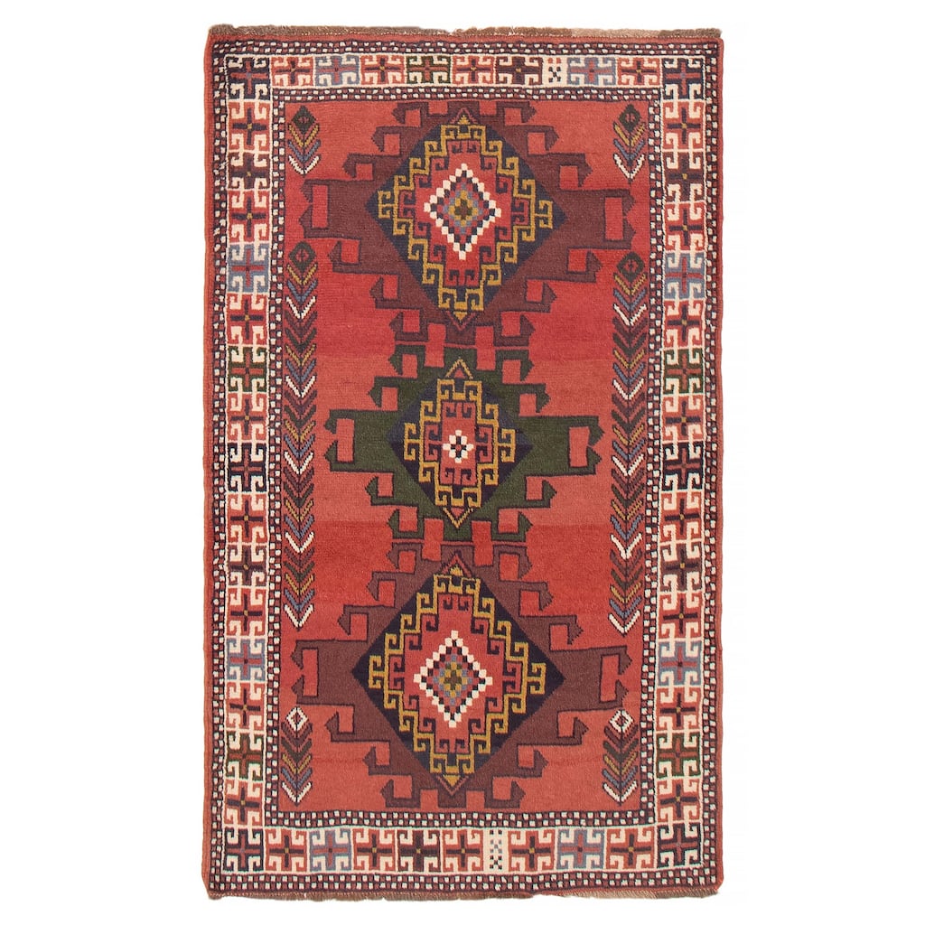 ECARPETGALLERY Hand-knotted Konya Anatolian Red Wool Rug - 3'7 x 6'0