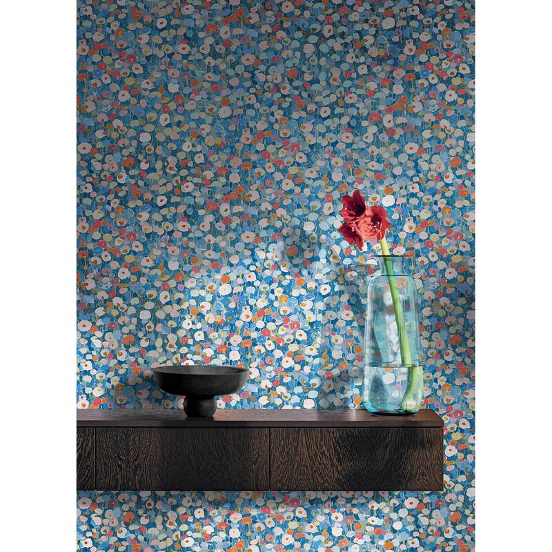 A-Street Prints Prato Blue Petite Floral Wallpaper