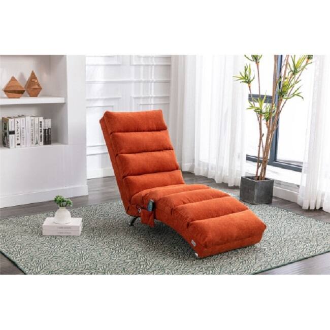 Linen Chaise Lounge Indoor Chair, Modern Long Lounger for Office or ...