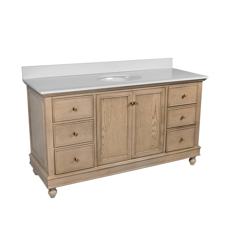 Bella 60-inch Single Vanity with Engineered White Top