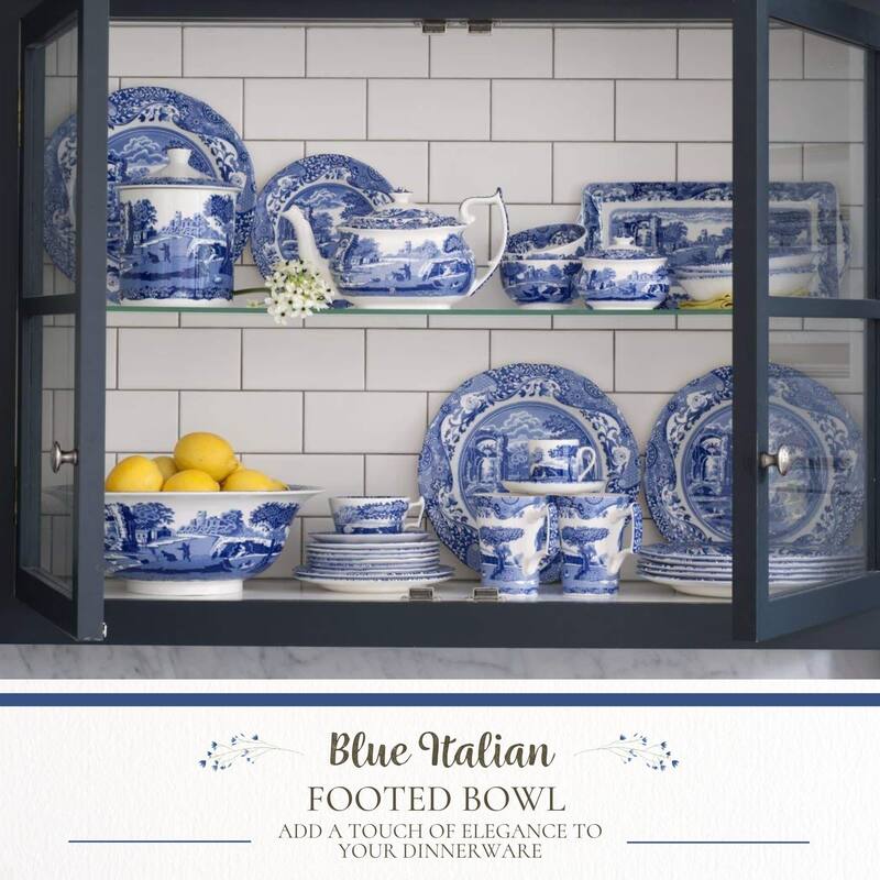Spode Blue Italian Footed Serving Bowl - 4.75-Inch