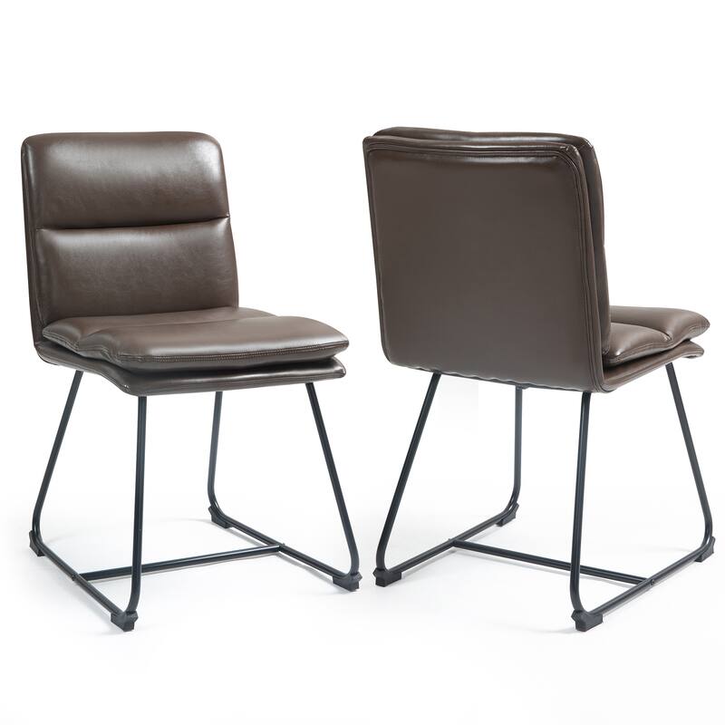 Aulani Upholstered Metal Frame Dining Chair (Set of 2) - Brown
