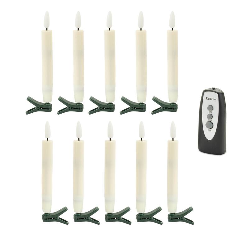 LED Clip-On Taper Candle (Set of 10) - N/A