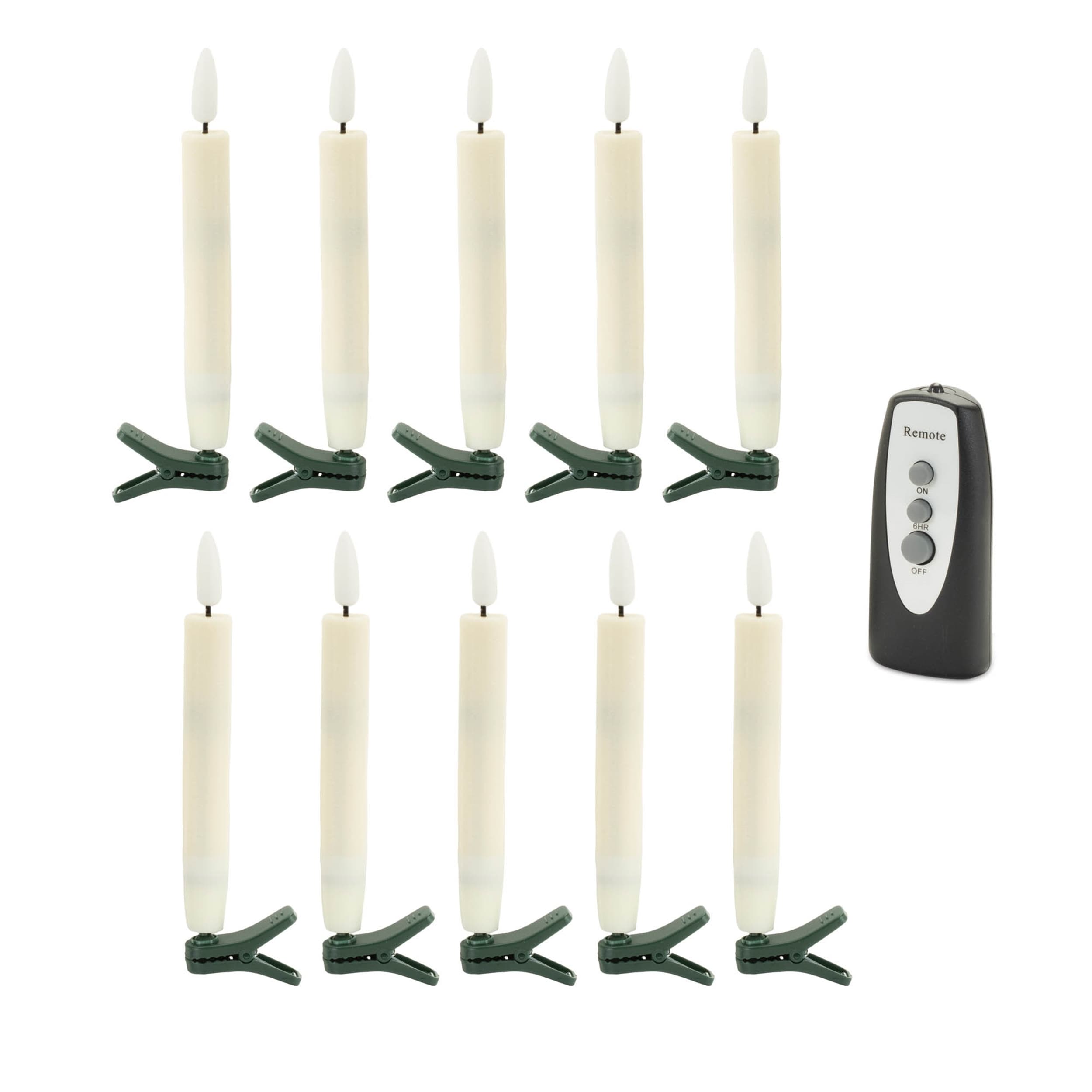 LED Clip-On Taper Candle (Set of 10) - N/A