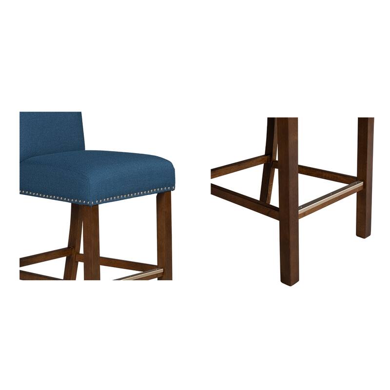 510 Design Aubrey Upholstered Counter Stool with Nailhead Trim Set of 2