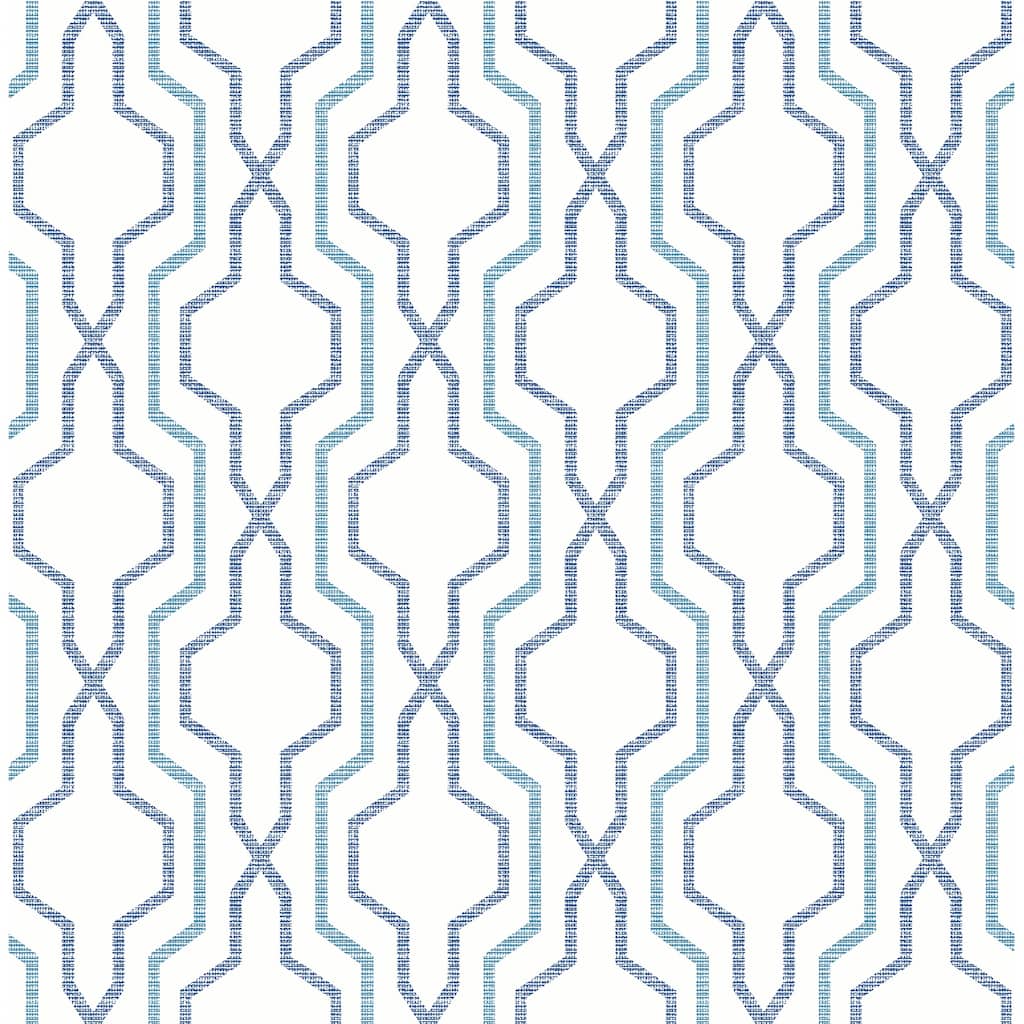 A-Street Prints Rion Blue Trellis Wallpaper