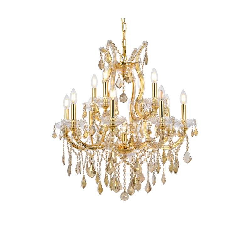 Fleur Illumination Collection Chandelier D:27in H:26in Lt:13 Gold Finish