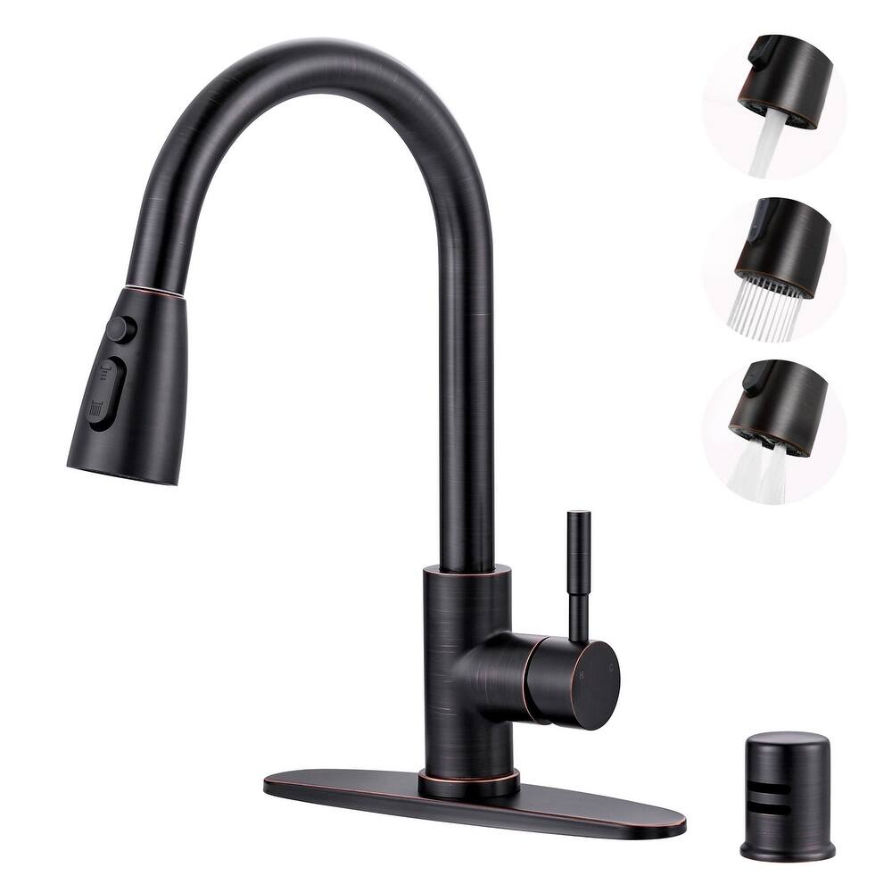 WOWOW Pull Down Sprayer Kitchen Faucet with Dishwasher Air Gap