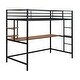 preview thumbnail 5 of 12, Modern Style Twin Metal Loft Bed with Desk, Shelve, 4-step Ladder and Guardrail, Creative Structure & Good Stability, Espresso