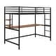 preview thumbnail 19 of 26, Modern Style Twin Metal Loft Bed with Desk, Shelve, 4-step Ladder and Guardrail, Creative Structure & Good Stability, White