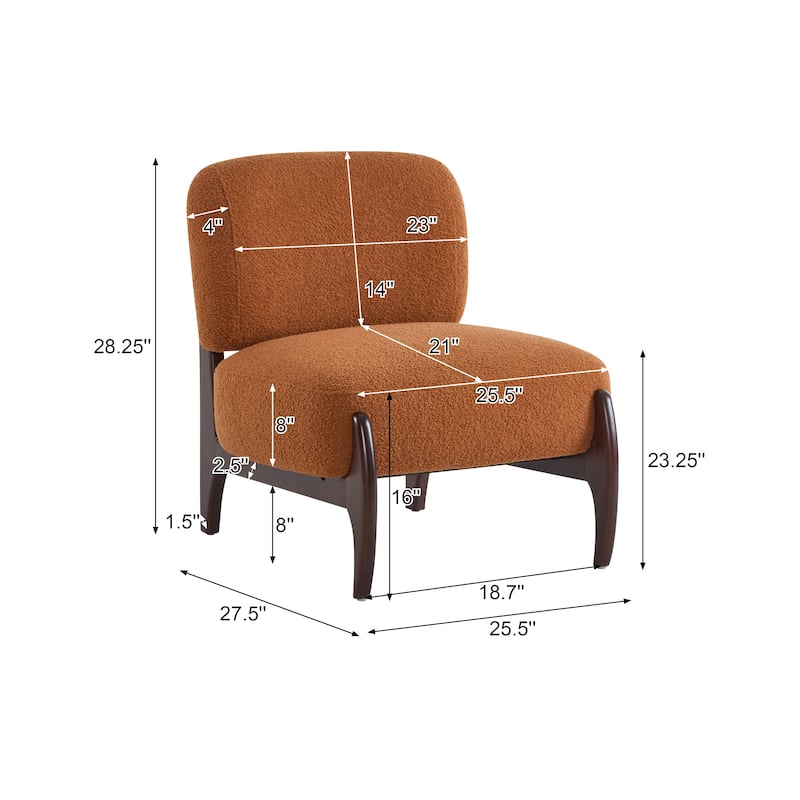 Christopher Knight Home - Everett Modern Boucle Lounge Chair with Solid Wood Frame