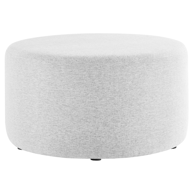 Callum 16"/23"/29"/38" Round Woven Heathered Fabric Upholstered Ottoman