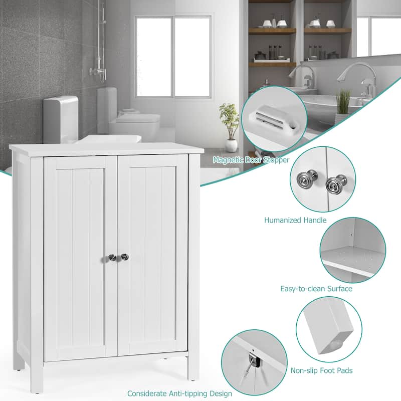 Wooden Bathroom Floor Cabinet Free Standing Storage Cabinet