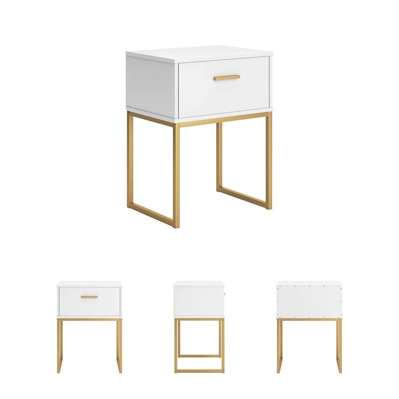 Signature Design by Ashley Socalle White/Gold Nightstand
