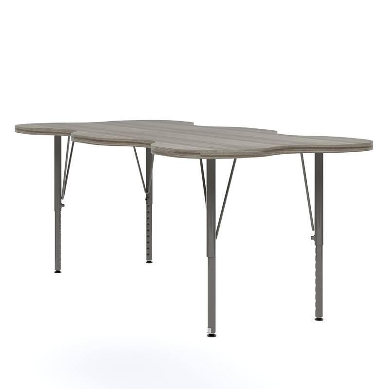 Tot Mate 60" W x 30" D My Place Rectangular Kids Table, Height 14" to 23", Ready-To-Assemble - Shadow Elm Gray