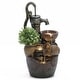 preview thumbnail 6 of 9, Farmhouse Pump and Pots Resin Outdoor Fountain with LED Lights