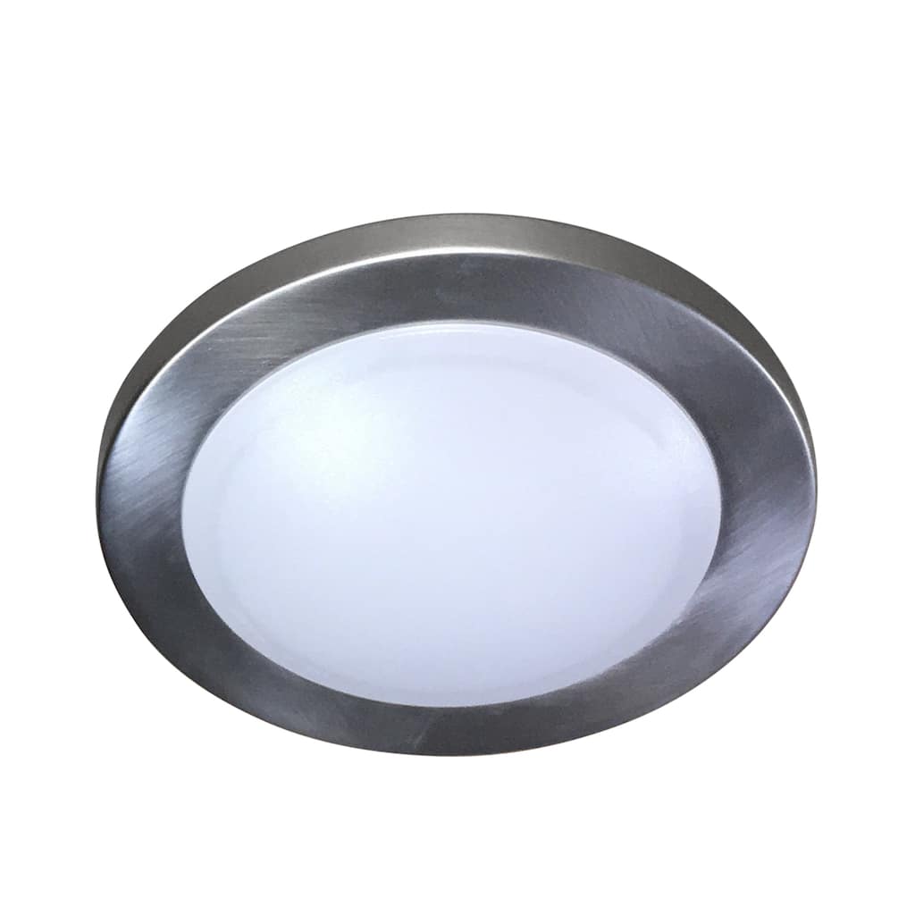 1-Light Integrated LED Flush Mount Ceiling light in Brushed Nickel