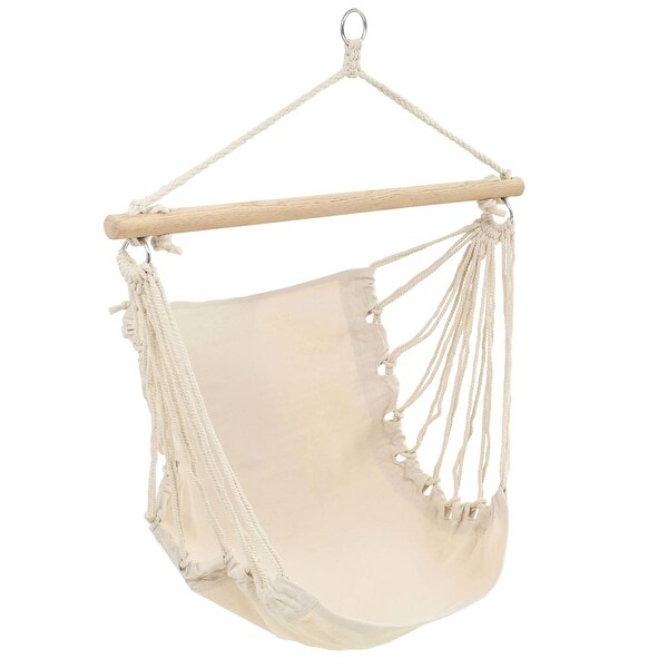 vidaXL Patio Hanging Hammock Cream White Swing Chair Garden Outdoor Porch Seat