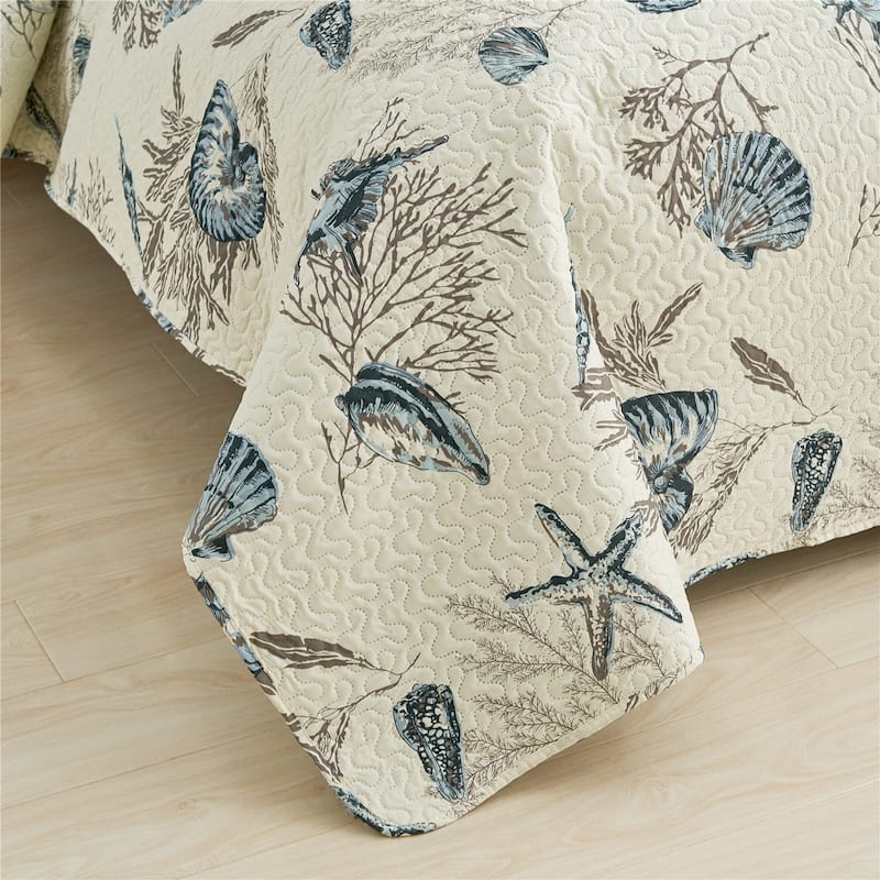 Coastal Beach Theme Coverlet Set Lightweight Bedding Cover