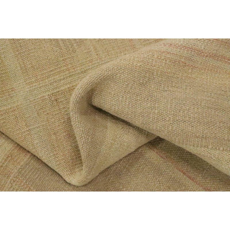 Hand Woven Oriental 100% Wool Carpet Southwestern Tribal Yellow & Gold Kilim Area Rug - 8' 8'' X 6' 1''