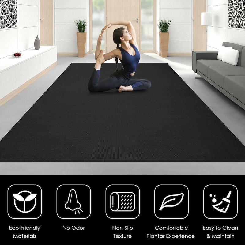 Gymax Large Yoga Mat 6' x 4' x 8 mm Thick Workout Mats for Home Gym