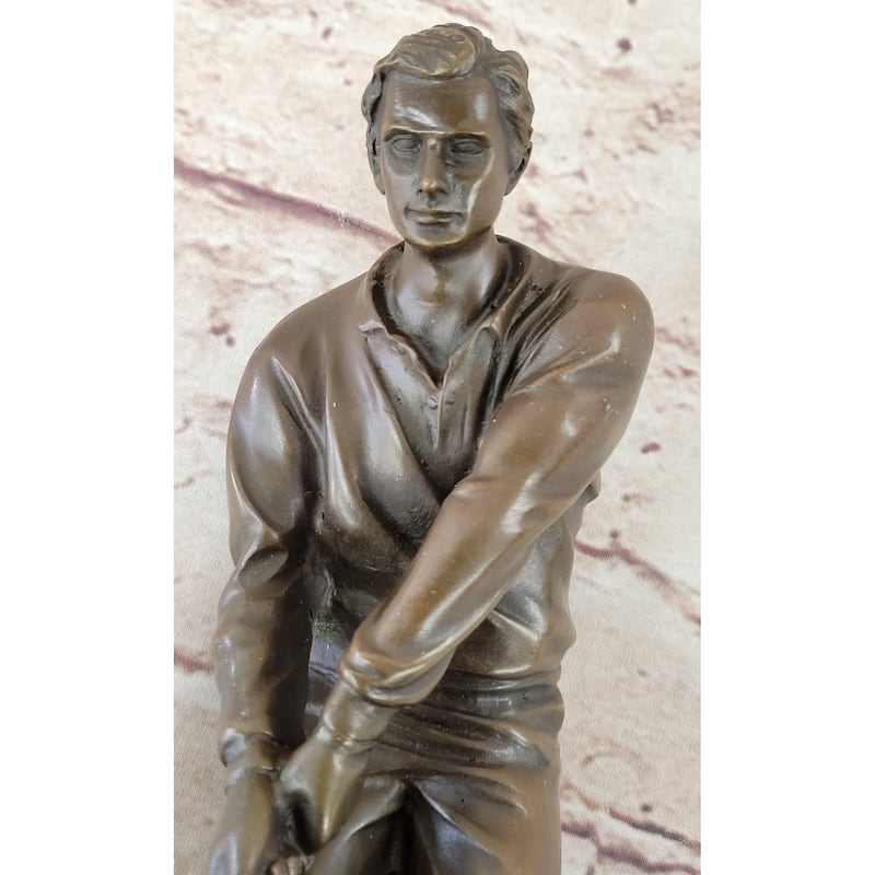Golfer Playing Golf Bronze Marble Statue Club Trophy Tournament Pga Signed Art