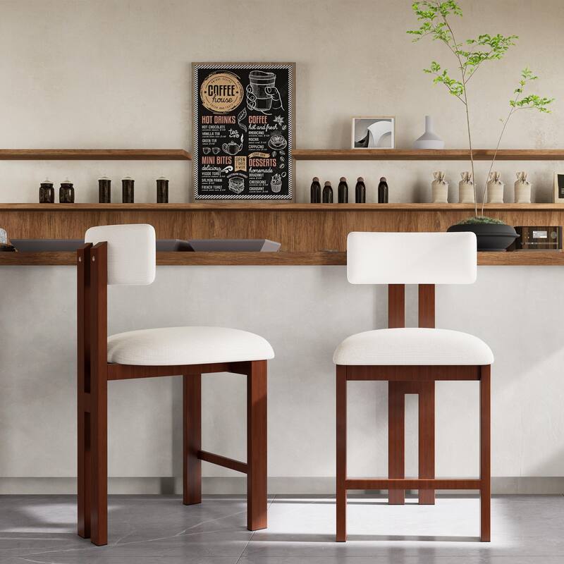 Elegant Round Kitchen Stools‌ – 26.5" Low Back Bar Stools with Padded Seat & Sturdy Metal Frame – Perfect for Dining Areas