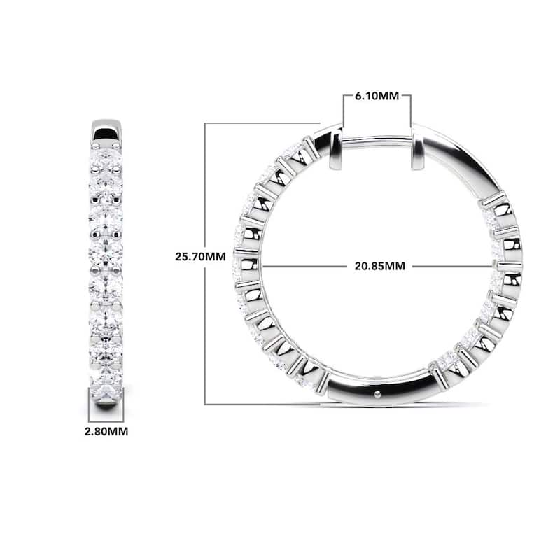 Vault Classics 2.50ct TW Natural Diamond Hoop Earrings (I VS2)