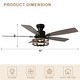 preview thumbnail 14 of 12, Bella Depot 52" Black Industrial Flush Mount Ceiling Fan with Light and Remote 6-speed Reversible DC Motor Low Profile Fan
