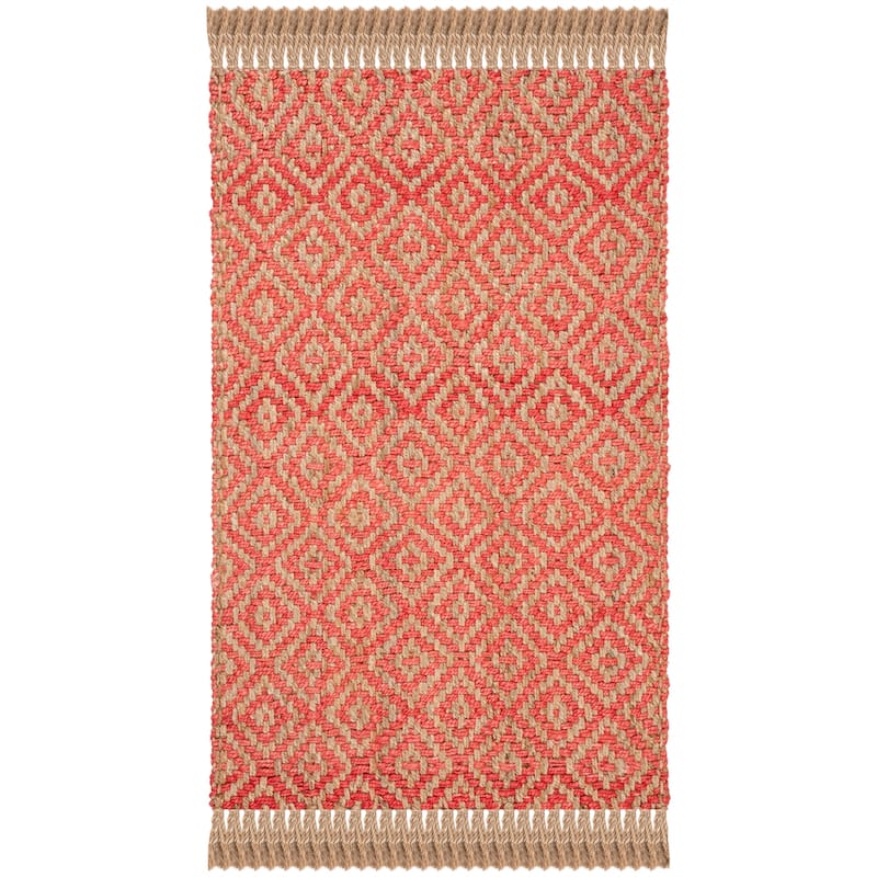 SAFAVIEH Handmade Natural Fiber Jaeda Diamond Jute Tassel Rug