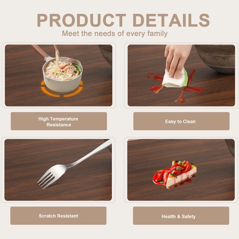 62.9" Oval Dining Table for 6: Farmhouse Kitchen Table with Wood Strip Base, Large Pedestal Dining Room Table