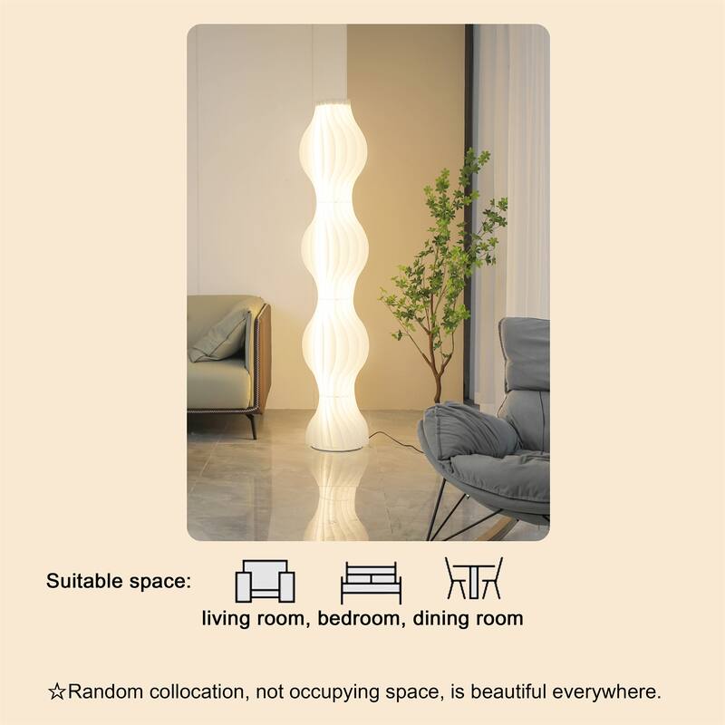 69" LED Straw Skirt Floor Lamp