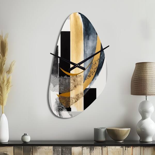 Glam Art Deco Abstract I - Abstract Large Wall Clocks - Modern Wall ...