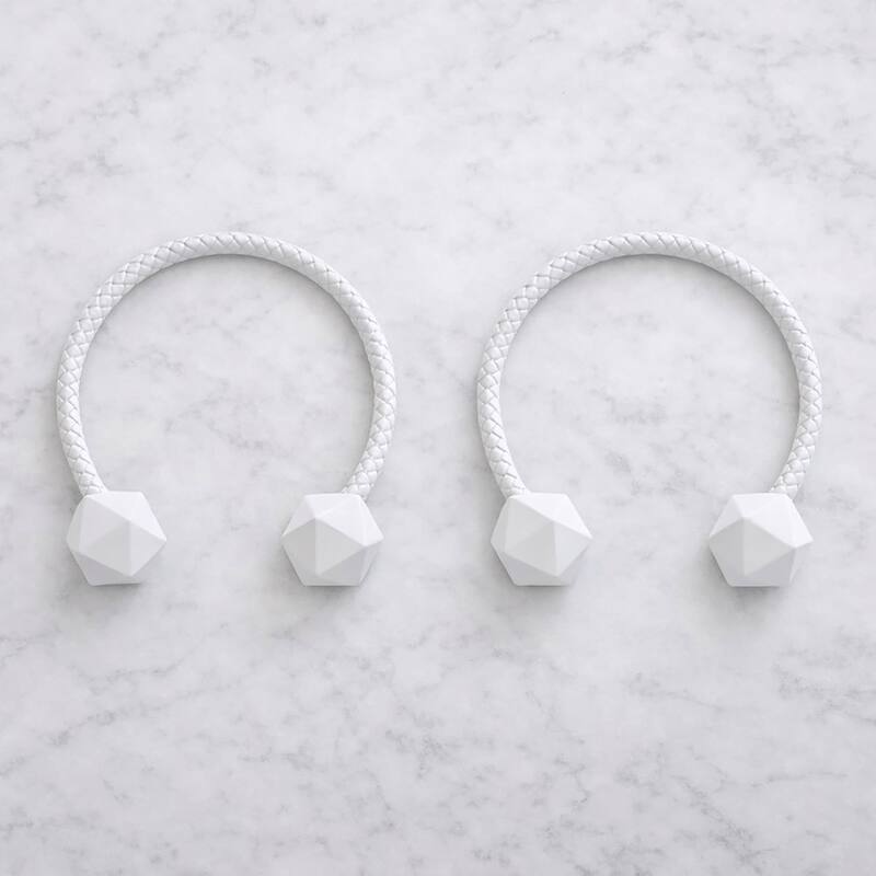 Set of 2 Wooden Cubic Tiebacks Twist Geometrik Big Size - 13"L x 1.4"W x 1.4"D