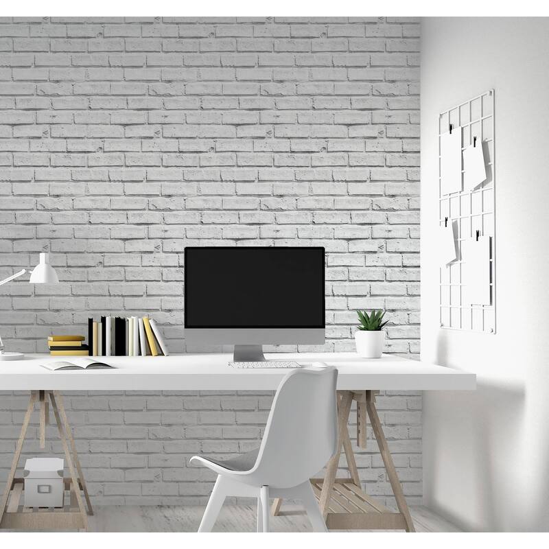 Arthouse Abner White Brick Wallpaper