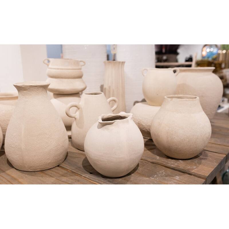 Paper Mache Vase - 11.25" - White