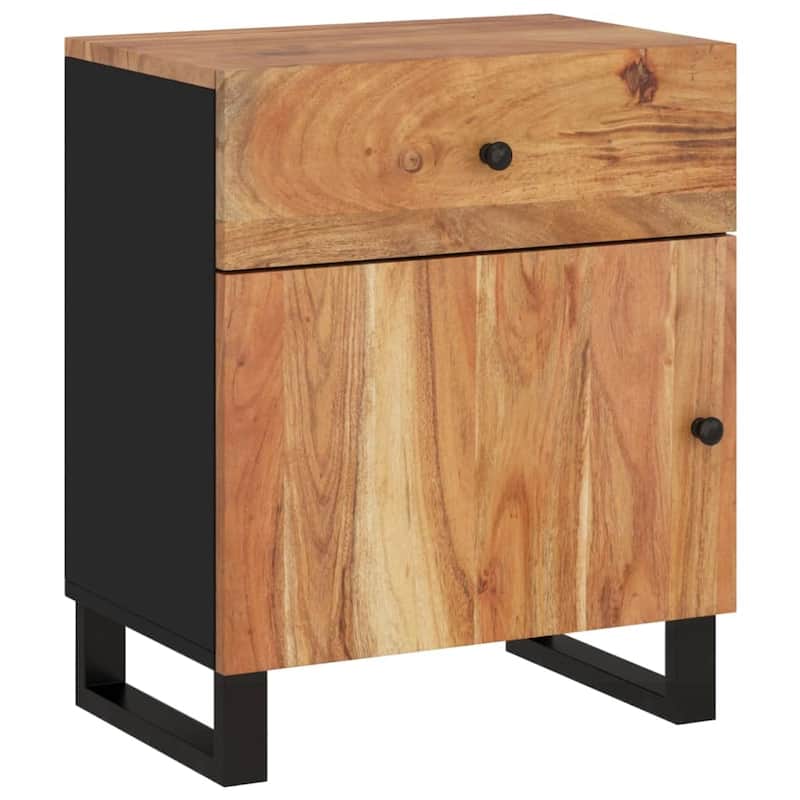 vidaXL Bedside Cabinet 19.7"x13"x23.6" Solid Wood Mango&Engineered Wood