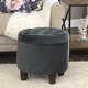 preview thumbnail 1 of 22, HomePop Velvet Round Storage Ottoman Gunmetal Grey