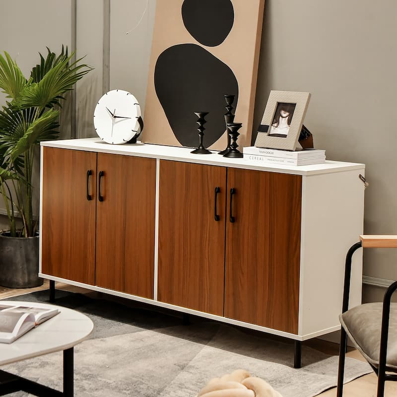 Costway Buffet Server Sideboard Kitchen Storage Cabinet Cupboard with - 58'' x 16'' x 30'' (L x W x H)