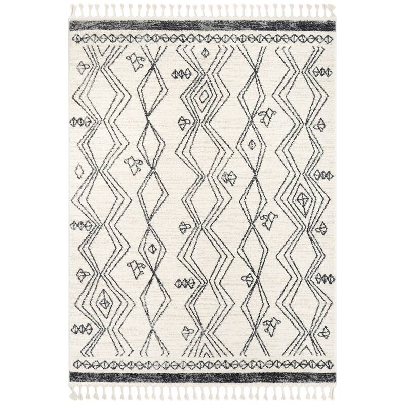Well Woven Serenity2 Darcy Moroccan Tribal Area Rug - Ivory - 7' 10" x 9' 10" - Rectangle