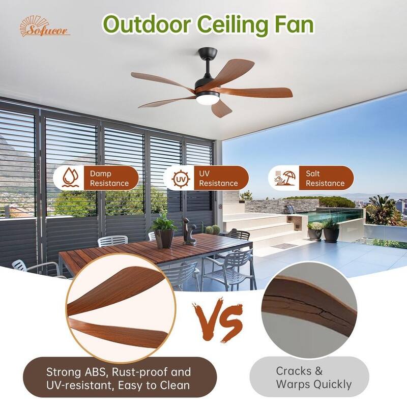 52"/66" Inch Ceiling Fan with Light,APP and Remote Control, Low Profile,Smart Optional