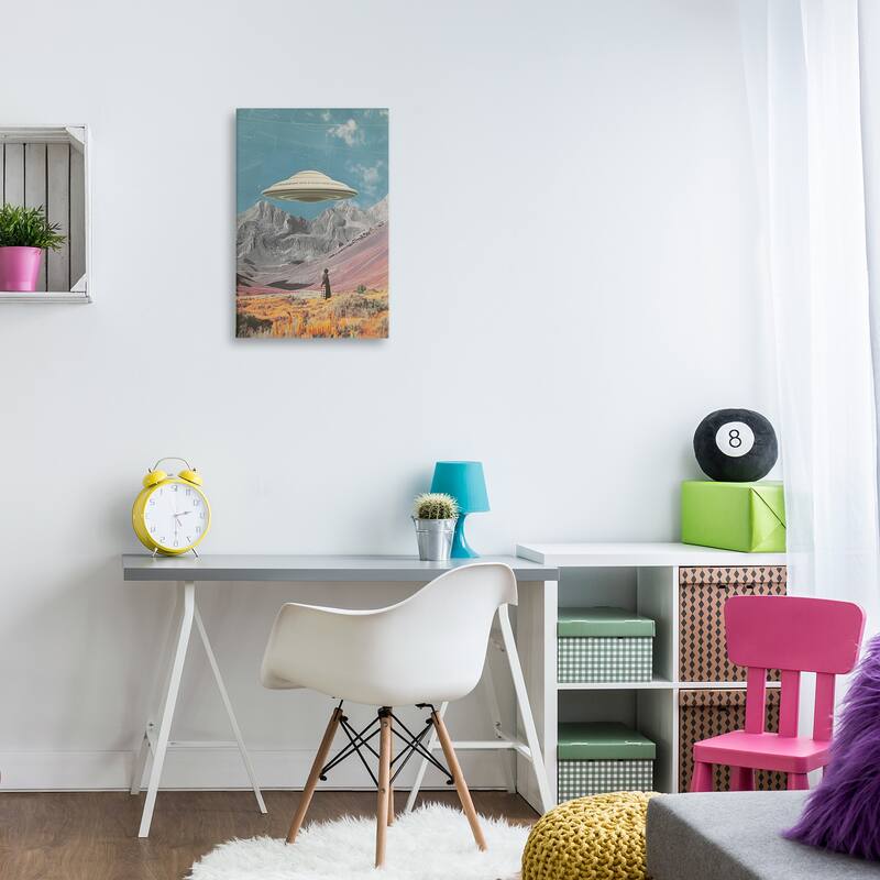 Stupell UFO over Mountain Valley Canvas Wall Art Design By Wumples